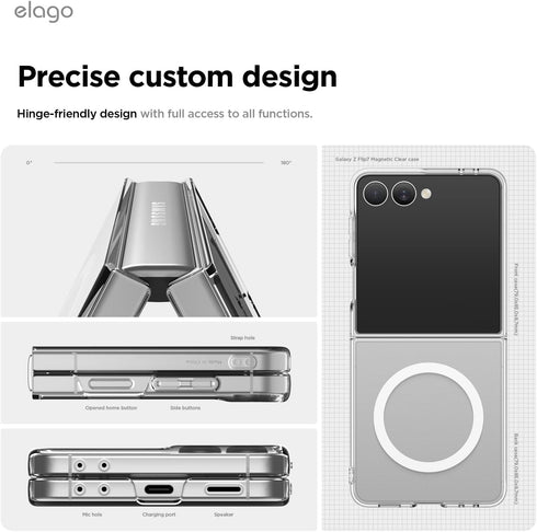 elago Samsung Galaxy Z Flip 7 Case Magnetic Clear